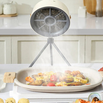 Desktop Range Hood with Filtration Kitchen Fan Portable Smoke Extractor with 3 Speeds for Outside Camping and Household