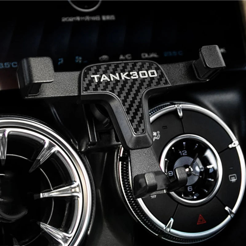 For Great Wall GWM GWM Tank 300 Car Phone Holder Interior Parts Specialized Carbon Fiber Pattern Aromatherapy Holder Accessories
