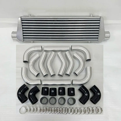 Front Mount intercooler Universal Turbo Intercooler 550x180x65 2.5" Intercooler Pipe Aluminium Pipe Tube Hose Kit