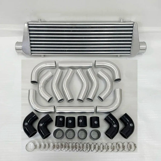 Front Mount intercooler Universal Turbo Intercooler 550x180x65 2.5" Intercooler Pipe Aluminium Pipe Tube Hose Kit