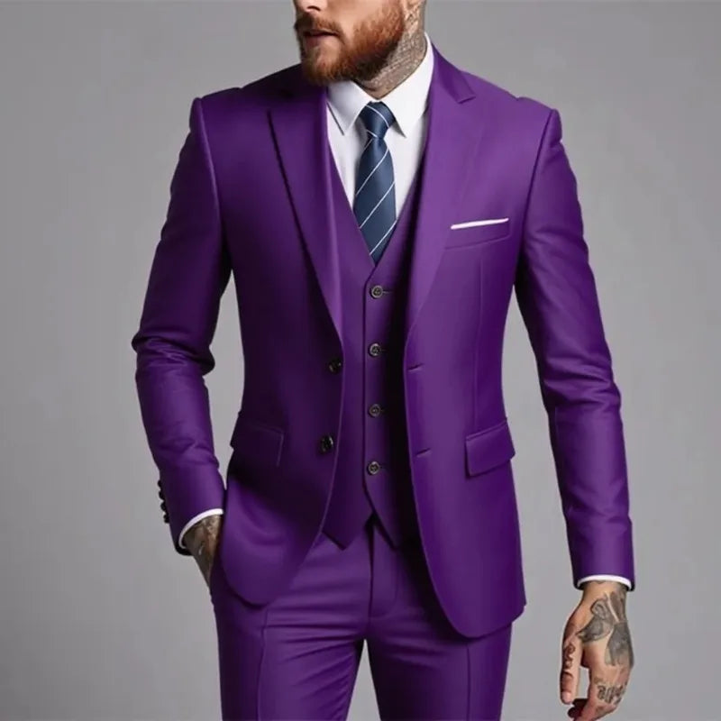Four Seasons Single Breasted Business Suit for Men Stylish and Comfortable Office Wear