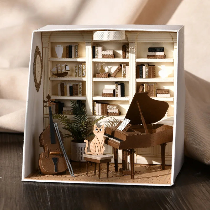 Wooden Mini Doll Hous DIY Kit for Making Room Toys Home Bedroom Decoration with Furniture Kit with LED for Home Decoration Gifts