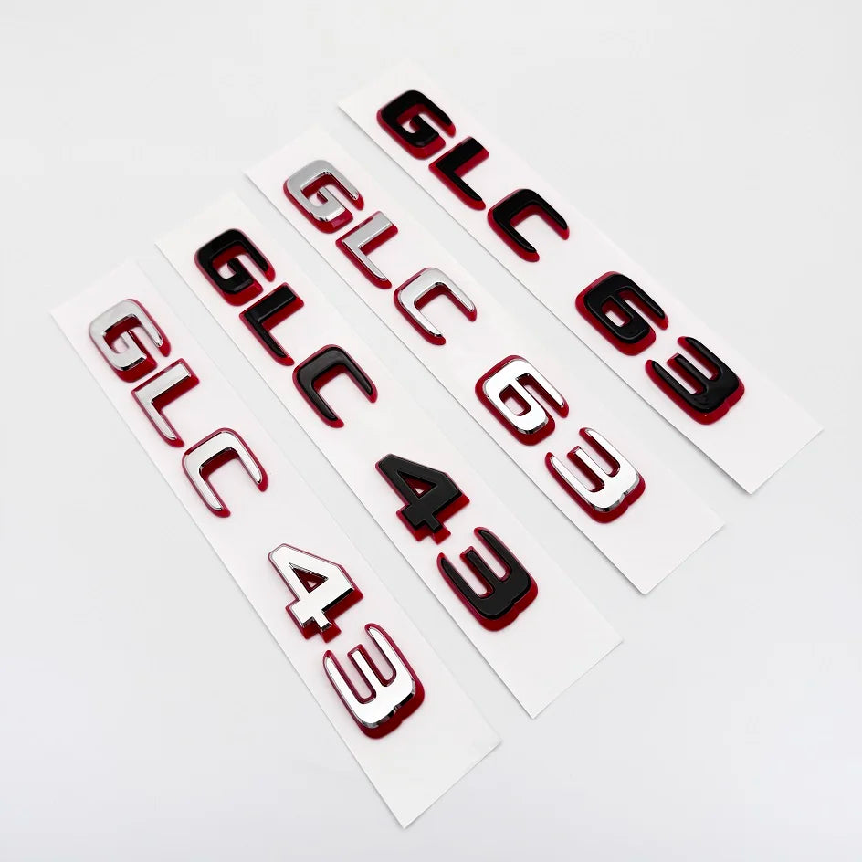 2024 New style Two tone Letters Numbers GLC43 GLC63 GLS63s Emblem for  X253 Car Trunk Nameplate Logo Sticker