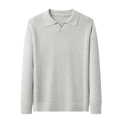 Men's 100% Cotton Long Sleeve Polo Shirt Pineapple Texture Seagull Collar Shape Retaining Wrinkle-Free Hot Seller Casual Fashion