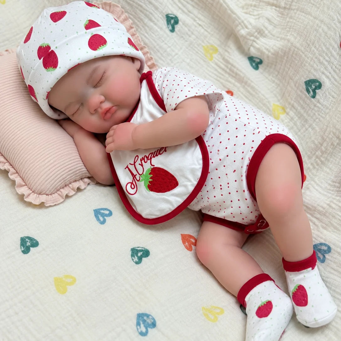 Open Mouth 18 Inches Sleeping bebê reborn de silicone sólido Girl Doll With Painted & Unpainted Skin Soft Washable Reborn Doll