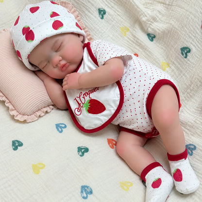 Open Mouth 18 Inches Sleeping bebê reborn de silicone sólido Girl Doll With Painted & Unpainted Skin Soft Washable Reborn Doll