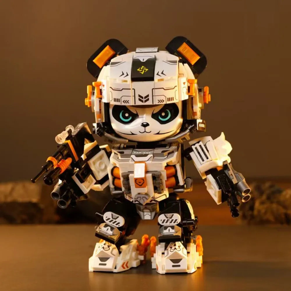 2025 New Model Mechanical Panda & Zodiac Building Blocks Gift Set - 12-in-1 Articulated Animal Toys for Birthday Christmas Gifts