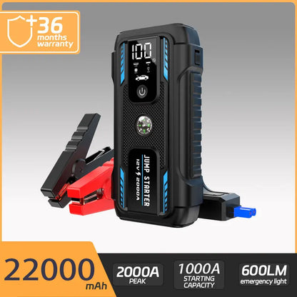 12V 2000A High-capacity portable Car Jump Starter,Multifunctional car booster with lighting charging capabilities