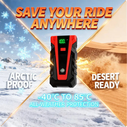 2026 New 12V Portable Jump Starter Equipped with Rechargeable Lithium Dual USB Ports LED Light Emergency Car Battery Booster