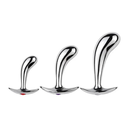 Rose Gold Rainbow Metal Anal Beads Butt Plug Set Colorful Crystal Mini Small Medium Large Anal Plug Jewelry Sex Toy Insert