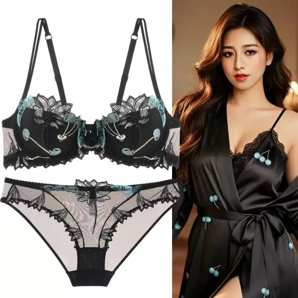 Sexy French Ultra Thin Lace Embroidery Underwire Bra Summer Minimizer Full Coverage Slimming For Busty Women Daily Wear 32-38ABC