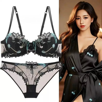 Sexy French Ultra Thin Lace Embroidery Underwire Bra Summer Minimizer Full Coverage Slimming For Busty Women Daily Wear 32-38ABC