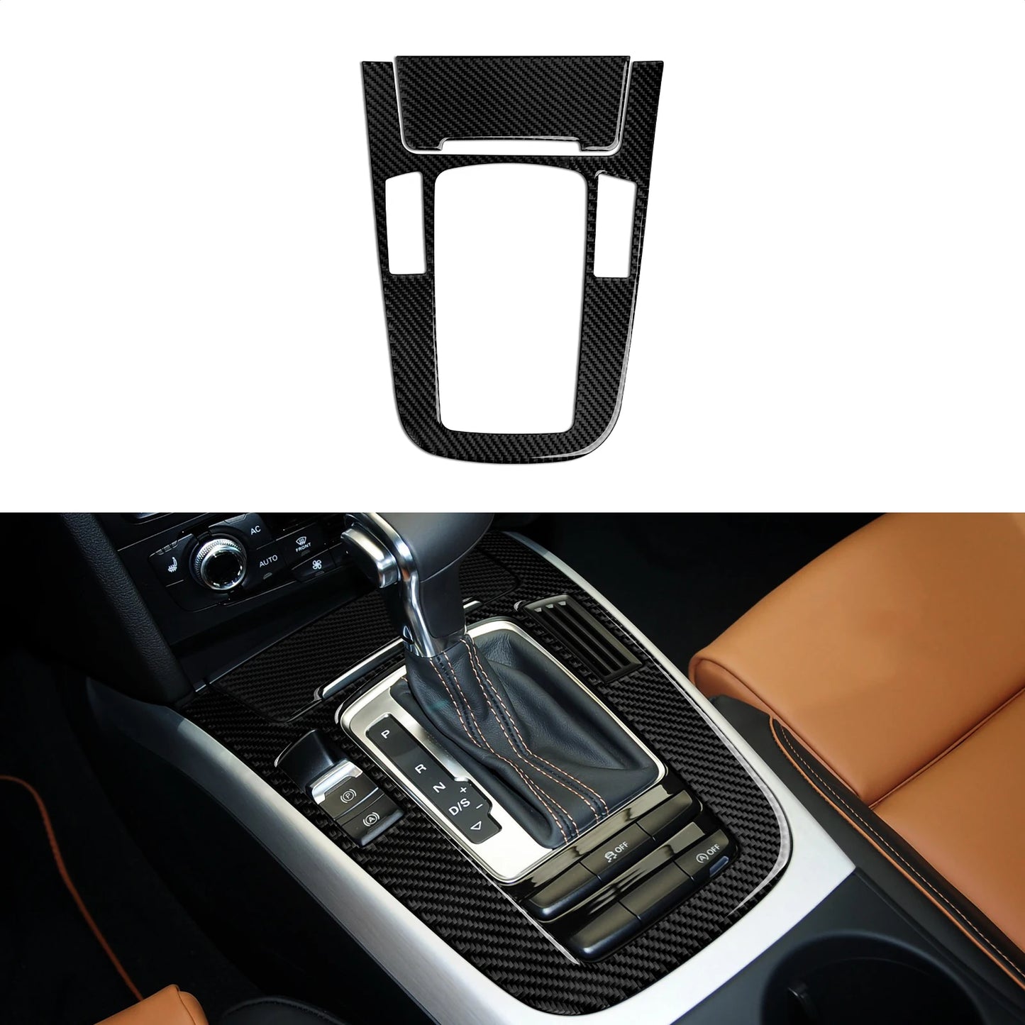 Car Center Console Gear Shift Panel Set, For Audi A4 S4 RS4 A5 S5 RS5 (2007-2016) Carbon Fiber Interior Sticker Trim Accessories