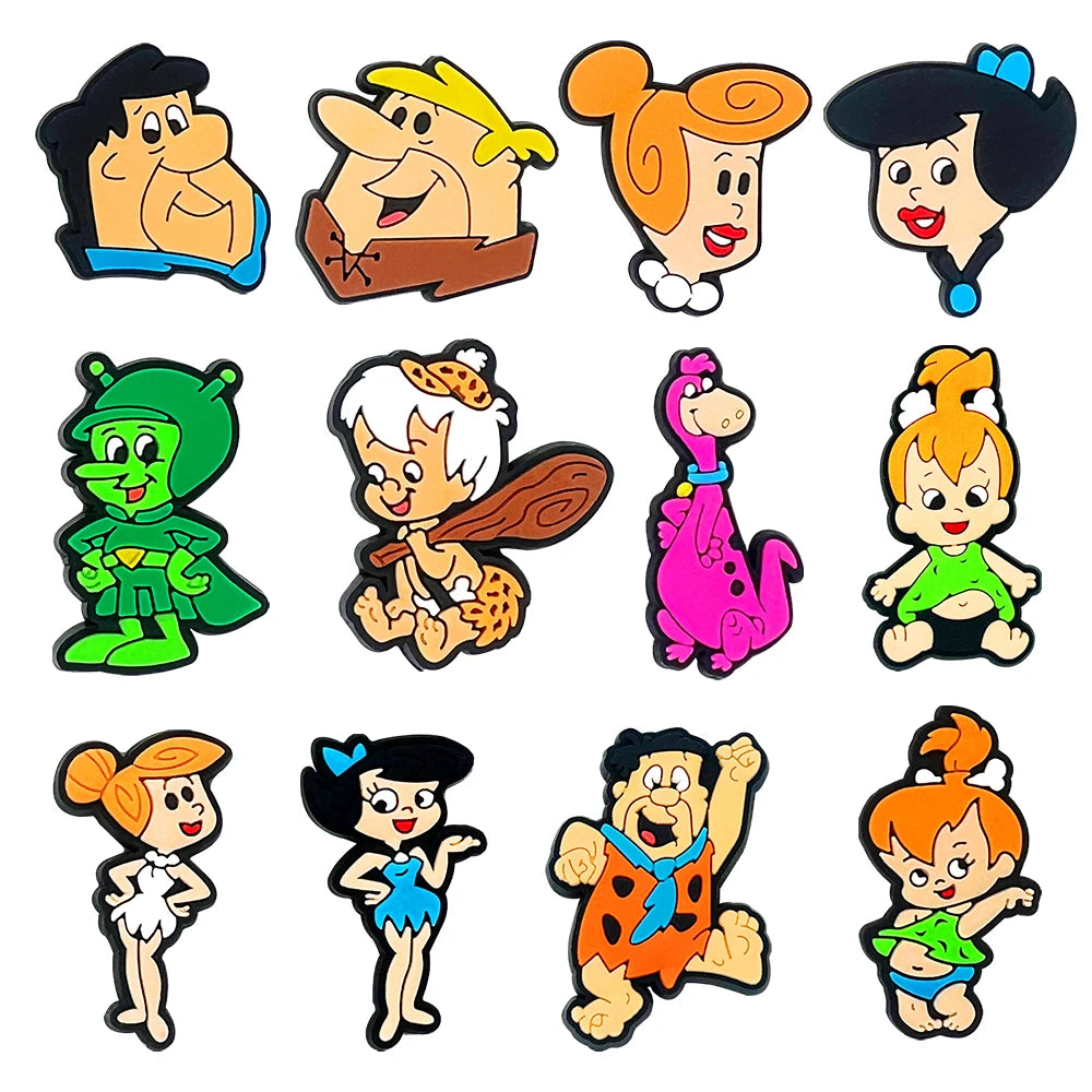1-100pcs Primitive Man Shoe Charms Cartoon PVC Shoe Accessories DIY Decoration for Classic Clog Sandal Kids Gifts