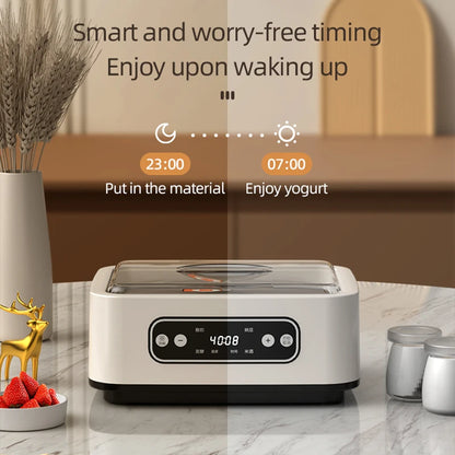 1.6L Automatic Yogurt Maker Professional Adjustable Temperature Time Yogurt Maker Multi-functional Ice Cream Pudding Maker 220V