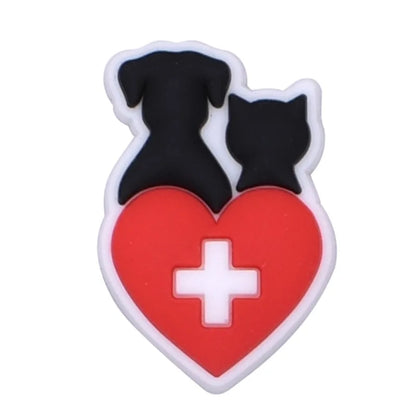 Pet hospital veterinarian Love dogs Shoes Charms DIY PVC Shoe bag Accessories Forenthusiasts Wristband Kids Party X-mas Gifts
