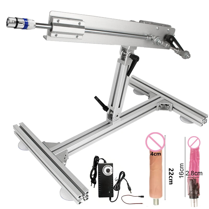 3XLR Telescopic Sex Machine with Dildo with Bracket 2-8CM/3-15CM/6-20CM Stroke 100V-240V Big Thrust Masturbation Sexual Kits