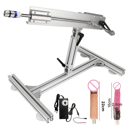 3XLR Telescopic Sex Machine with Dildo with Bracket 2-8CM/3-15CM/6-20CM Stroke 100V-240V Big Thrust Masturbation Sexual Kits