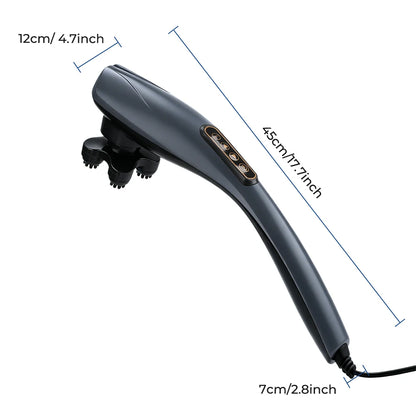 Handheld Percussion Massager, Corded Deep Tissue Body Massager for Back Neck & Shoulders, 12 Modes, 10 Speeds, 6 Heads, Gift