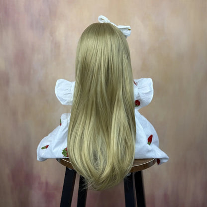 BZDOLL 55cm Full Vinyl Body Reborn Baby Beautiful Doll 22inch Lifelike Long Hair Princess Toddler Baby Art Collection Toy