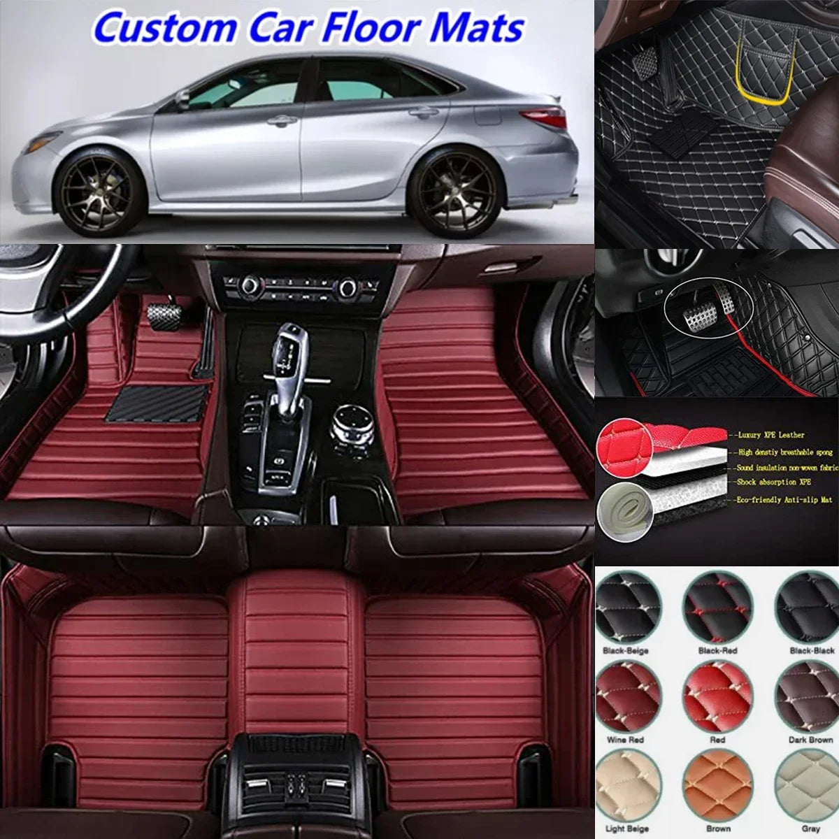 3D PU-leather Waterproof Custom Car Floor Mats For Toyota RAV4 2005-2025 Years Auto Carpets Coche Accessorie Liners