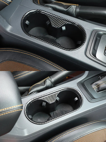 ABS Carbon Fiber For Ford Ranger Wildtrak 2015-2021 Car Center Control Shift Panel Steering Wheel Glass Lift Frame Sticker