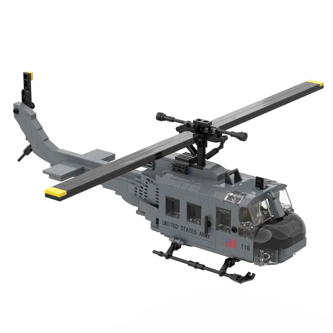 US Army UH-1D OH-58A/D Helicopter Building Blocks Vietnam War Aircraft Bricks Model Toys For Collection