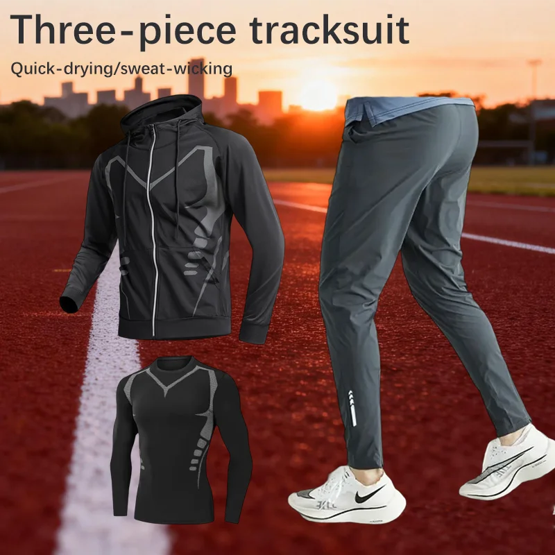 Men's Trendy Quick-Drying Fitness Suit Sports Running Clothing Breathable High-Elasticity Basketball Training Uniform