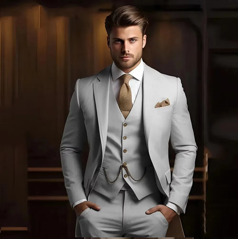 High Quality Black Men's wedding Suits Smart Cusual 3 Piece Custom Slim Fit Male Blazer Wedding Groom Tuxedos Costume Homme