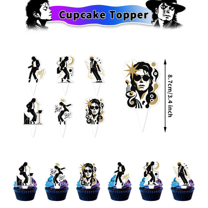 Michael Jackson Theme Birthday Party DIY Decoration MJ Balloon Backdrop Banner Birthday Halloween Party Decor Supplies
