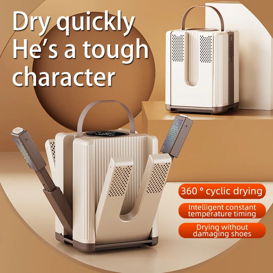 Six Arm Shoe Dryer Foldable Electric Shoe and Boot Dryer Timing Control Household Shoe Warmer Portable Heater For Socks Boots
