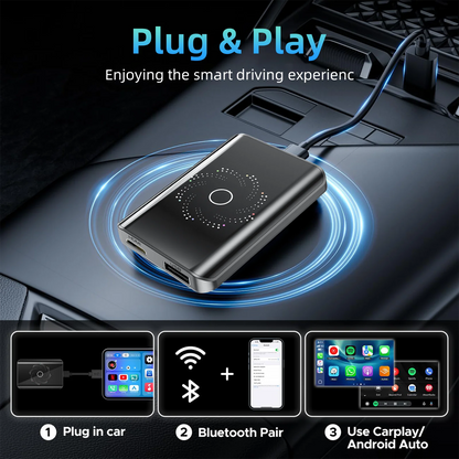 Carplay AI Box Android 13 Wireless Android Auto Smart TV Box For Youtube Netflix Toyota Mazda Hyundai Haval GMC Ford MG VW Kia