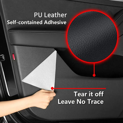 For Tesla Model YL 6-Seater Car Door Anti-Kick Pad Leather Sticker Trim Kit Side Door Protector Cover Car Interior Accessories