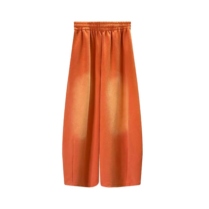 NUOMICI Women's Jeans Orange Mid Low Waist Washed Retro Wide Leg Loose Sports Kpop Hip-hop Street Pants Fashion Women's Pants