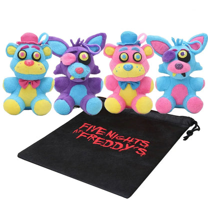 5Pcs Freddy Foxy Bonnie Chica Plush toys keychain Anime Plush pendant Stuffed Plushie Dolls Toys