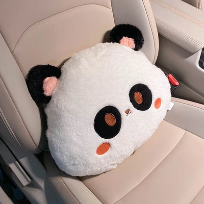 Plush Cartoon Panda/Rabbit Car Waist Neck Pillow Seat Cushion Sofa Office Rest Chair Pad Girl Women Lovers Car Interior Cute