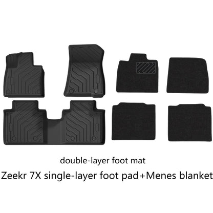 TPE Floor Mats for Zeekr 7X 2024-2026 All Weather Custom Fit Car Accessories Waterproof Non-Slip Eco-Friendly Auto Interior Pads