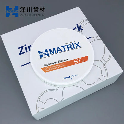 ZECHUAN MATRIX ST-ML Multilayer Zirconia Blocks 98mm System Dental Lab Fully Anatomical Crowns And Multi-unite Bridges