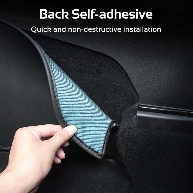 For Tesla Model 3 Y 2021-2026 LHD Center Console Two Side Anti Kick Pad Protector PU Leather Sticker Foot Cover Car Accessories
