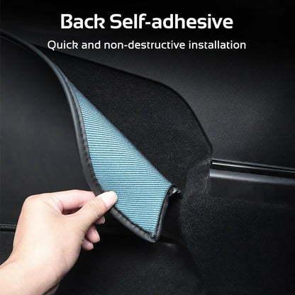 For Tesla Model 3 Y 2021-2026 LHD Center Console Two Side Anti Kick Pad Protector PU Leather Sticker Foot Cover Car Accessories