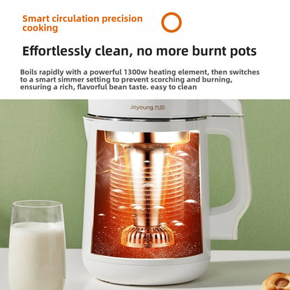 Joyoung 1.6L Soy Milk Maker, Wall Breaking, No Filter & No Boil, Fully Automatic, Multifunctional for 2-5 People, Off White