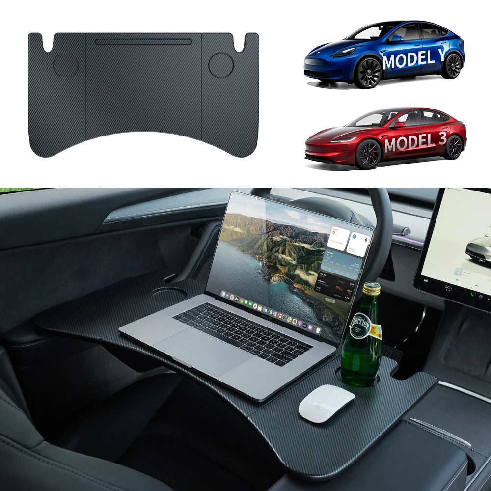 YZ Table Desk For Tesla Model 3 Y X S Highland Juniper 2021-2025 Car Steering Wheel Laptop Tray Food Desk Portable Office Table