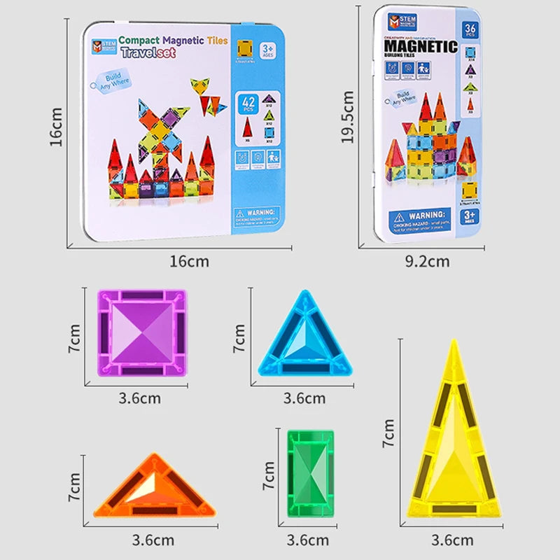 Mini Size Magnetic Building Blocks Portable Magnet Designer Construction Set Model Building Educational Toys for Children Gifts