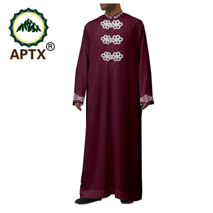 African Clothes for Men Muslim Robe Single Breasted Loose Abaya Casual Fashion Tailor Made Event Church Wedding Wear T2014010