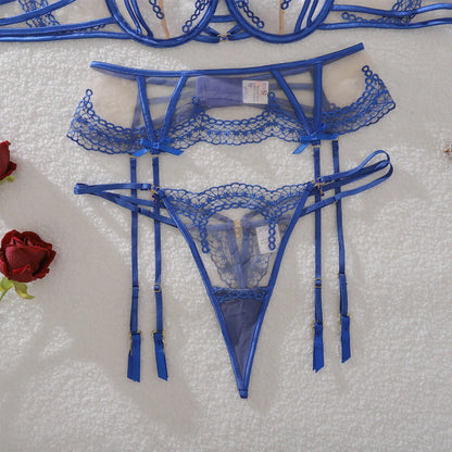 Ellolace Seductive Lingeries Sexy Hot Fantasy Bowknot Diamond Girl 3PCS Set Honey Premium Woman Underwear