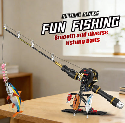 400+ PCS Fishing Scene Building Block Toy, Cool and Stylish, Family Interactive Scene Game and Personal Hobby Collection