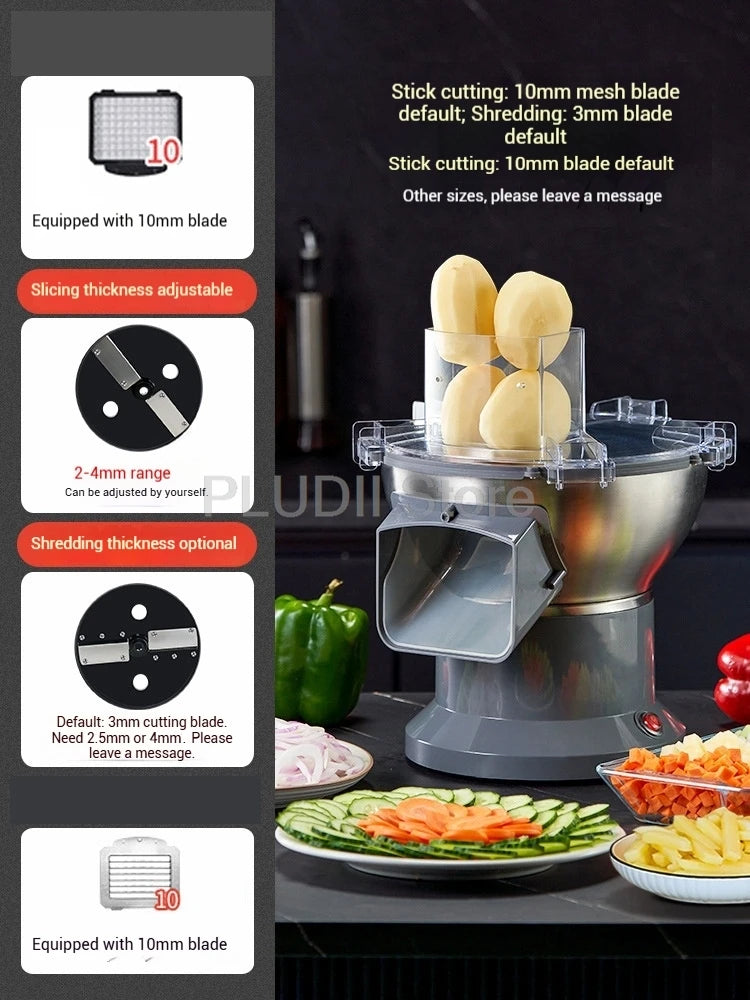 M1 Commercial Electric Vegetable Dicer Multifunctional Food Processor Compact Chives Scallion Slicer for Kitchen Restaurant Home