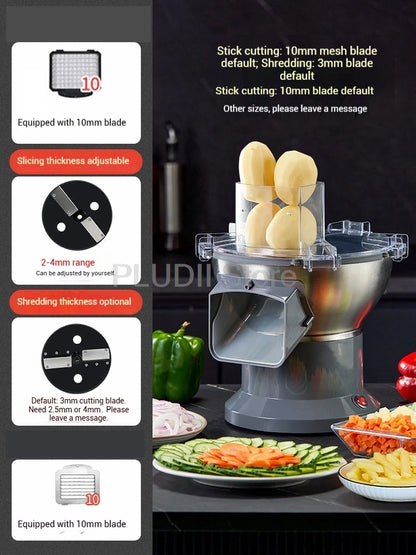 M1 Commercial Electric Vegetable Dicer Multifunctional Food Processor Compact Chives Scallion Slicer for Kitchen Restaurant Home