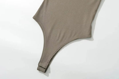 Summer Short Sleeve O-neck Knitted Bodysuits Women Stretchable Slim Basic Solid Color Tops