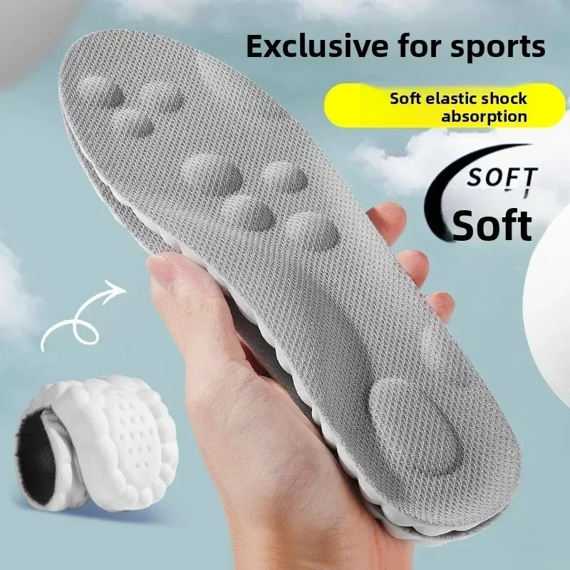 4D Massage Shoes Insoles Super Soft Latex Sports Insole for Feet Running Basket Shoe Sole Arch Support Orthopedic Inserts Unisex